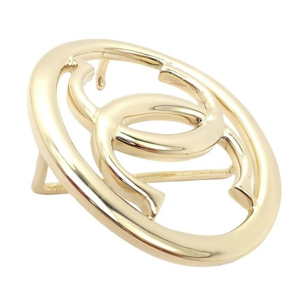 Rare! Cartier 18k Yellow Gold Signature Classic Large Double C Belt Buckle - Picture 8 of 10